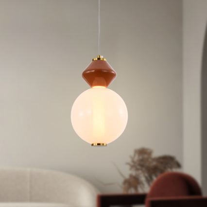 Suspension LED sur câble FLORES LED/7W/230V dorée/marron