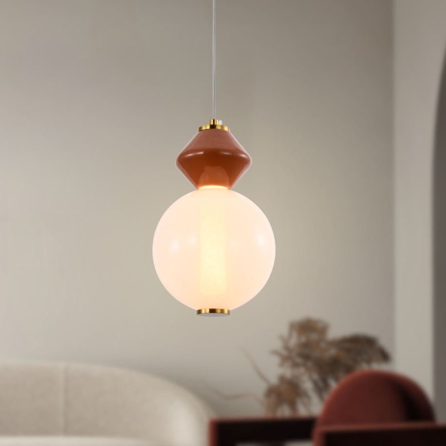Suspension LED sur câble FLORES LED/7W/230V dorée/marron