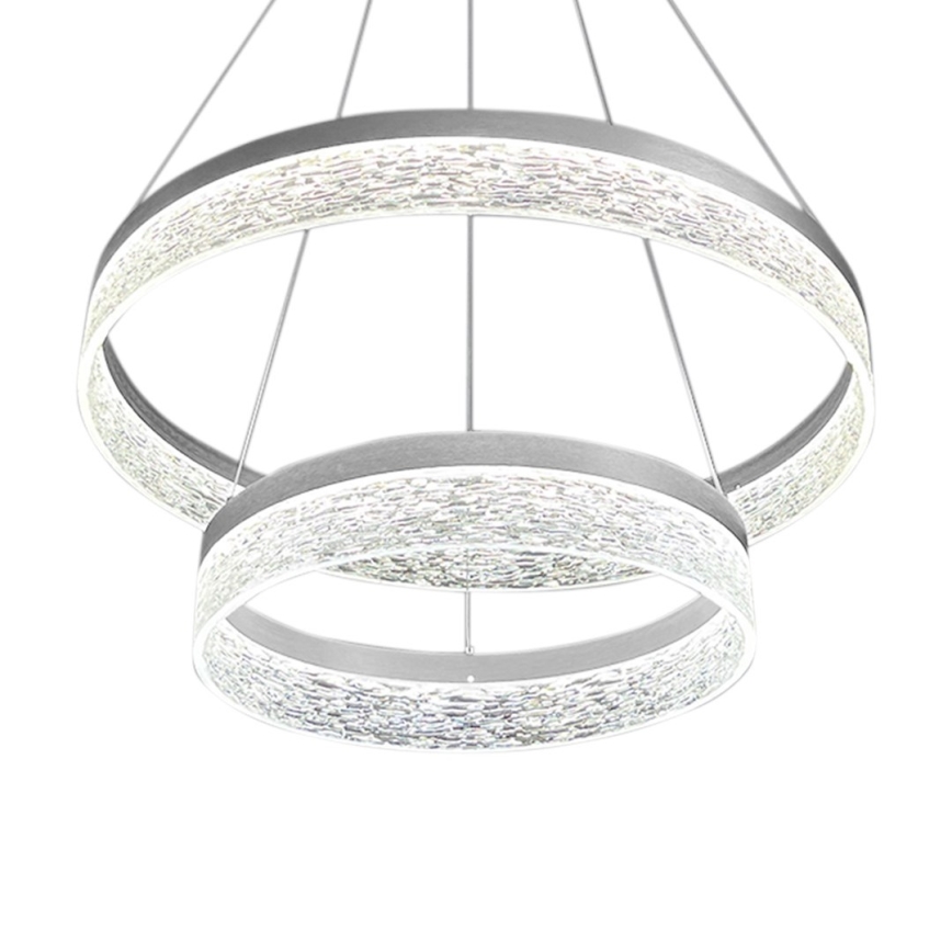 Suspension LED sur câble GALA, 54 W, 230 V, Ø 60 cm, argentée