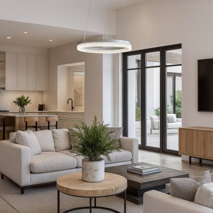 Suspension LED sur câble GALA LED/25W/230V Ø 50 cm, argentée