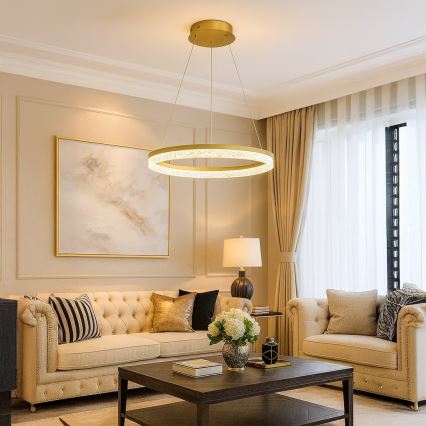 Suspension LED sur câble GALA LED/25W/230V Ø 50 cm, dorée