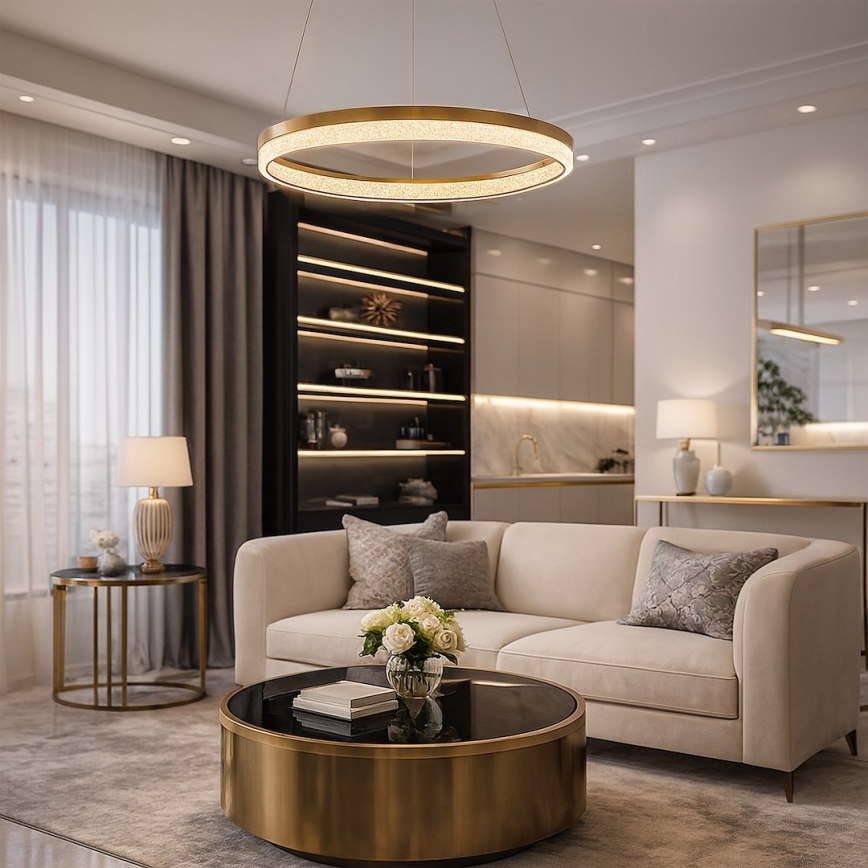 Suspension LED sur câble GALA LED/25W/230V Ø 50 cm, dorée