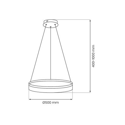 Suspension LED sur câble GALA LED/25W/230V Ø 50 cm, dorée
