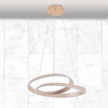 Suspension LED sur câble GLOW LED/75W/230V 4000K Ø 60 cm dorée