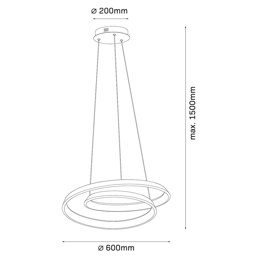 Suspension LED sur câble GLOW LED/75W/230V 4000K Ø 60 cm dorée