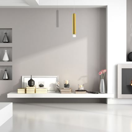 Suspension LED sur câble GOLDIE LED/5W/230V dorée