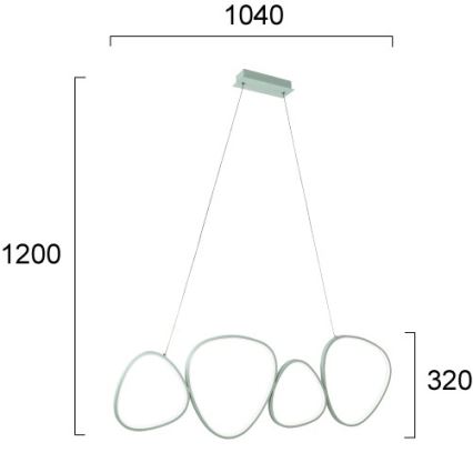 Suspension LED sur câble HELIX LED/50W/230V, argentée