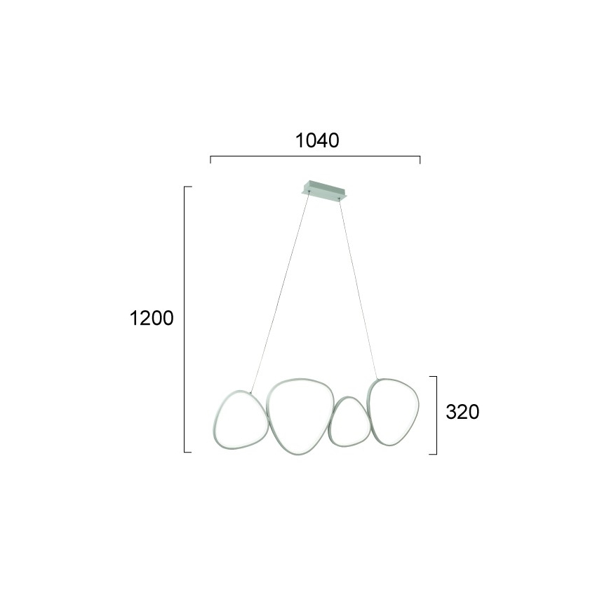 Suspension LED sur câble HELIX LED/50W/230V, argentée