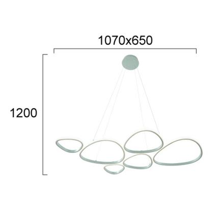 Suspension LED sur câble HELIX LED/61W/230V argentée