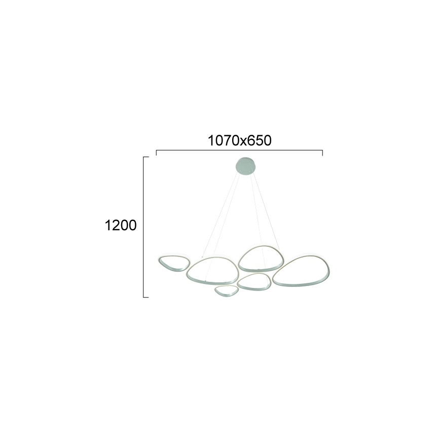 Suspension LED sur câble HELIX LED/61W/230V argentée