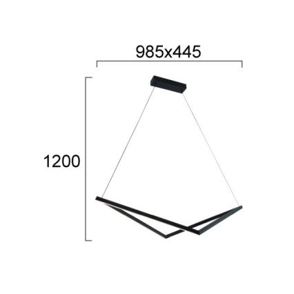 Suspension LED sur câble ISLA LED/32W/230V noire