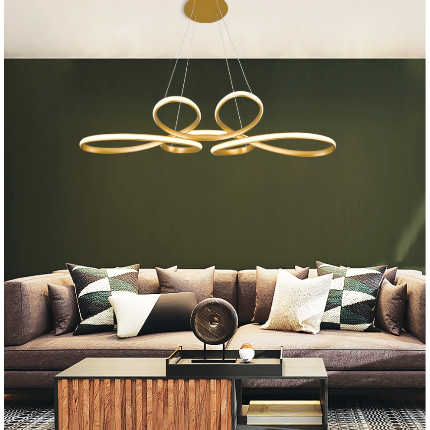 Suspension LED sur câble JILL LED/53W/230V dorée