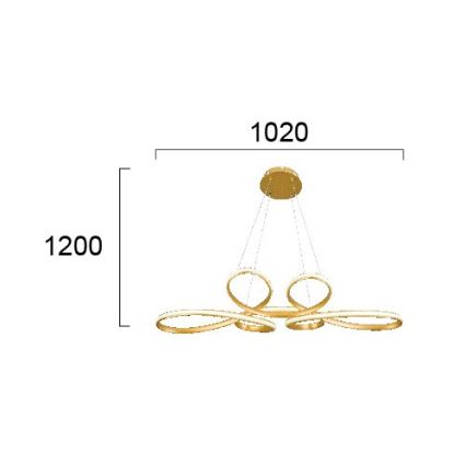 Suspension LED sur câble JILL LED/53W/230V dorée