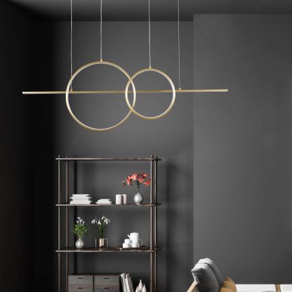 Suspension LED sur câble LAURA LED/42W/230V dorée