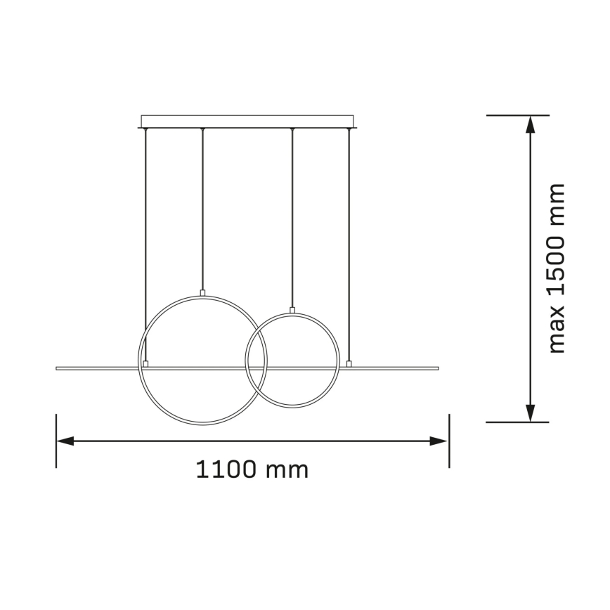 Suspension LED sur câble LAURA LED/42W/230V dorée