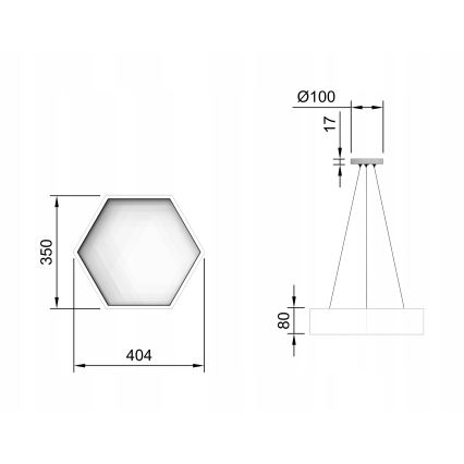 Suspension LED sur câble LED/20W/230V noir