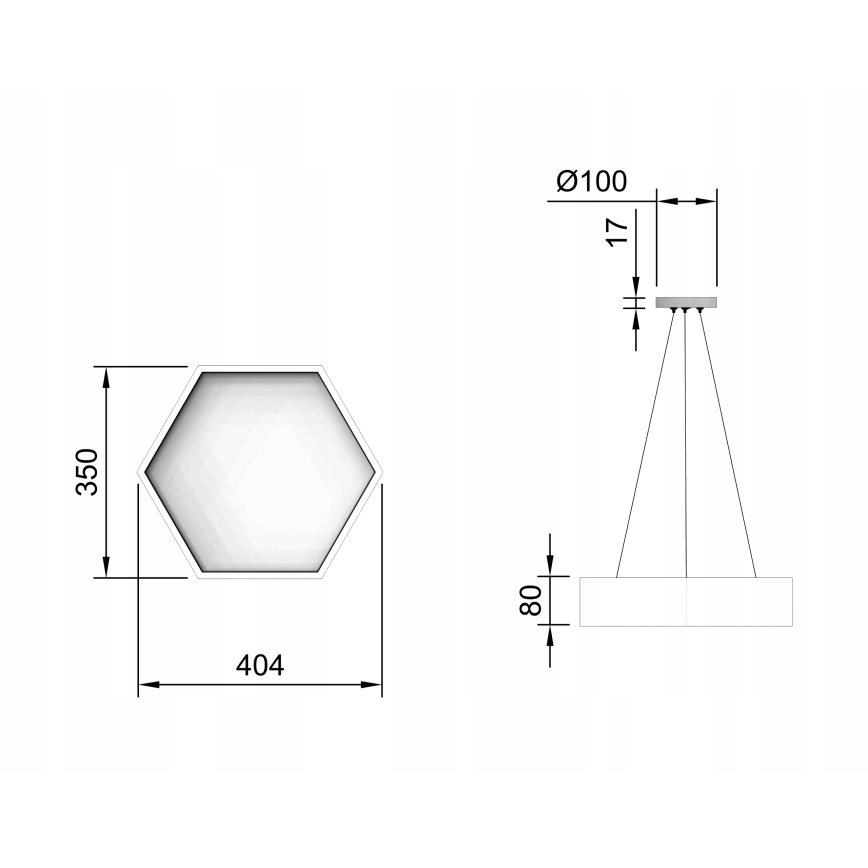 Suspension LED sur câble LED/20W/230V noir