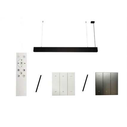 Suspension LED sur câble LED/55W/230V 3000/4000/6500K 120 cm noire
