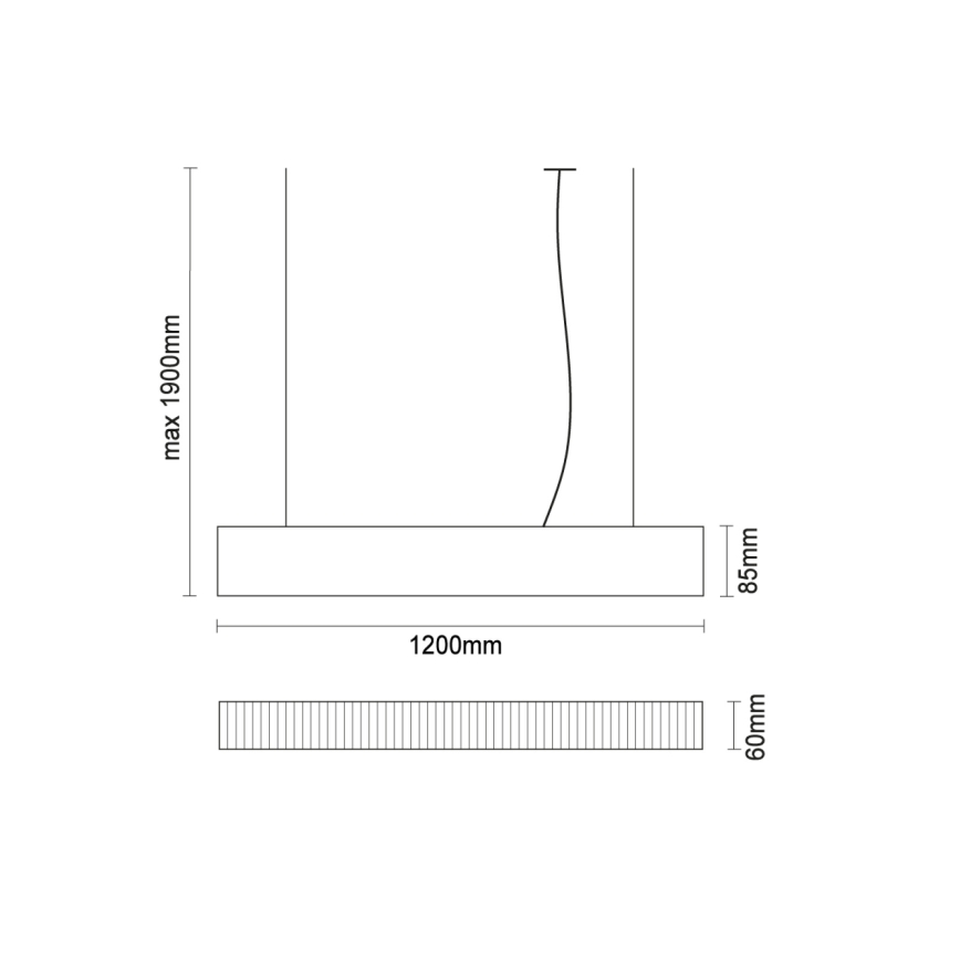 Suspension LED sur câble LED/55W/230V 3000/4000/6500K 120 cm noire