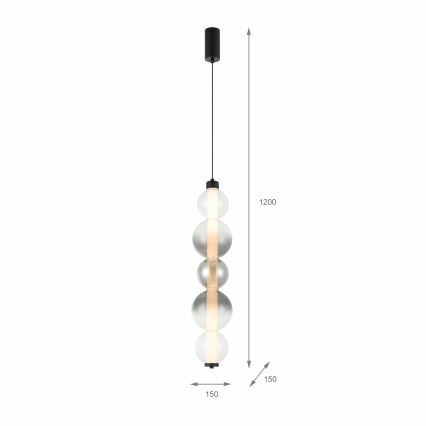 Suspension LED sur câble LUMMI LED/19W/230V noir/fumé