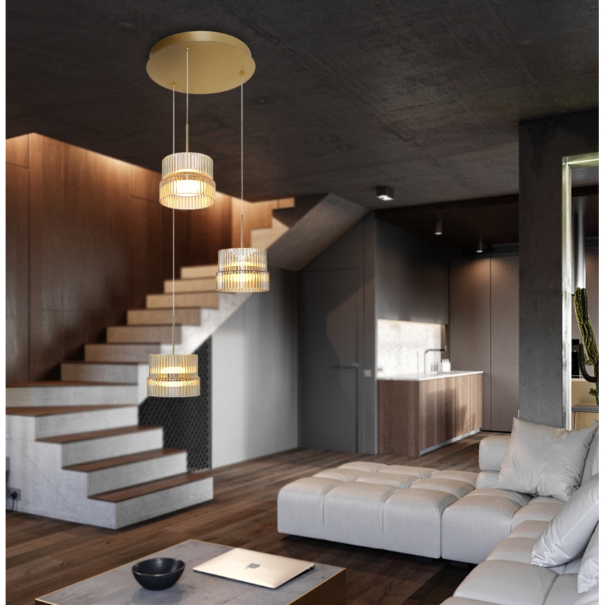 Suspension LED sur câble LUXE LED/34W/230V laiton