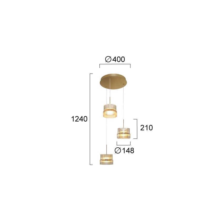 Suspension LED sur câble LUXE LED/34W/230V laiton