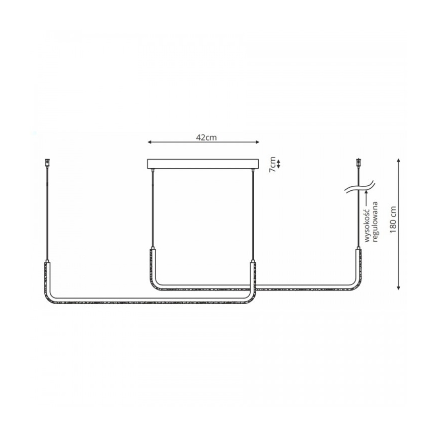 Suspension LED sur câble MALAWI 2xLED/20W/230V 3000/4000/6000K noire