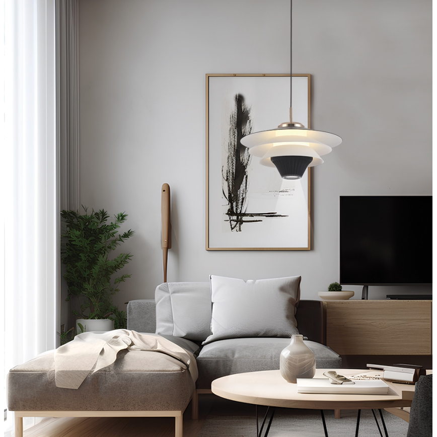 Suspension LED sur câble MANLEY LED/5W/230V noir/blanc