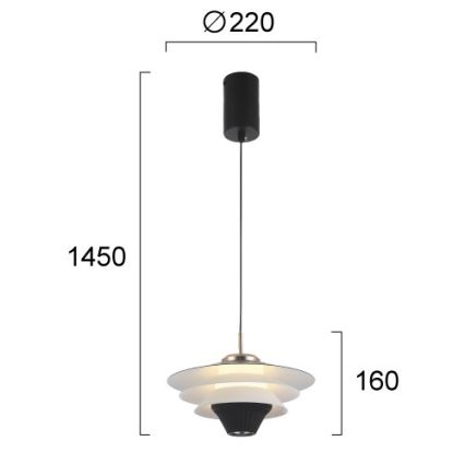 Suspension LED sur câble MANLEY LED/5W/230V noir/blanc