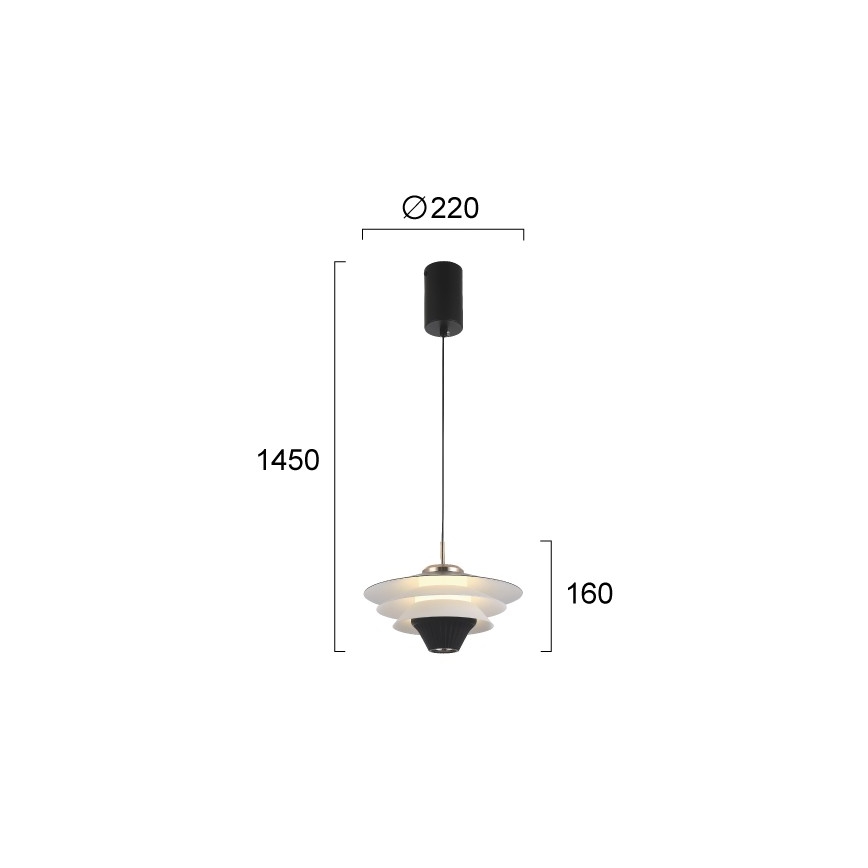Suspension LED sur câble MANLEY LED/5W/230V noir/blanc