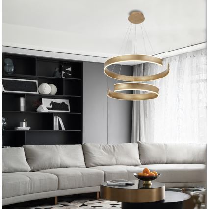 Suspension LED sur câble MARLEN LED/84W/230V dorée