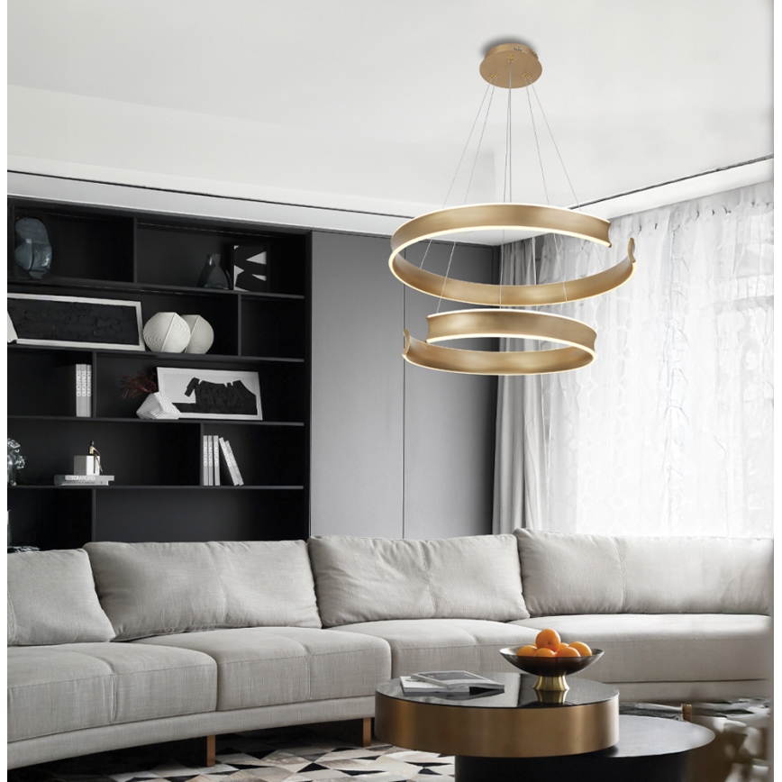 Suspension LED sur câble MARLEN LED/84W/230V dorée