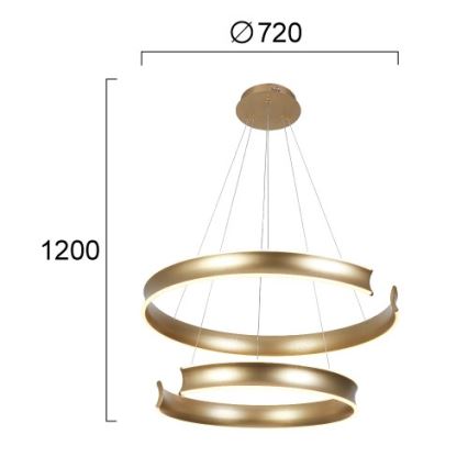 Suspension LED sur câble MARLEN LED/84W/230V dorée