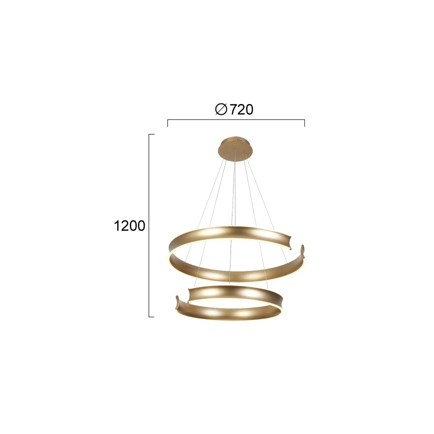 Suspension LED sur câble MARLEN LED/84W/230V dorée