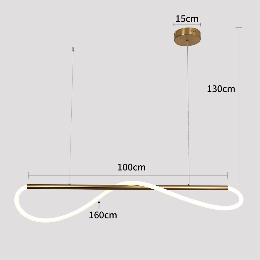 Suspension LED sur câble MELECA LED/24W/230V 3000/4000/6000K 100 cm dorée