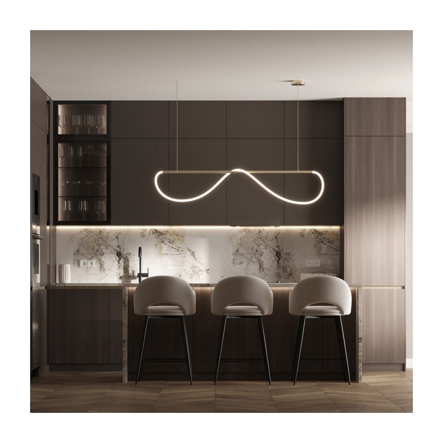 Suspension LED sur câble MELECA LED/36W/230V 3000/4000/6000K 160 cm dorée