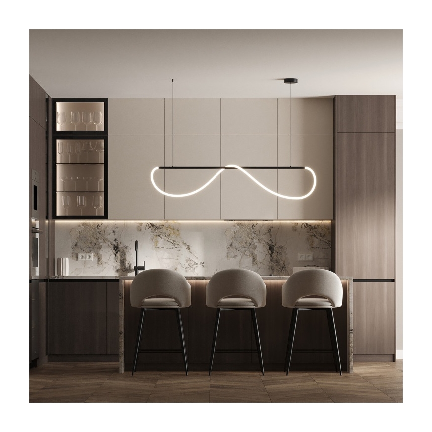 Suspension LED sur câble MELECA LED/36W/230V 3000/4000/6000K 160 cm noir