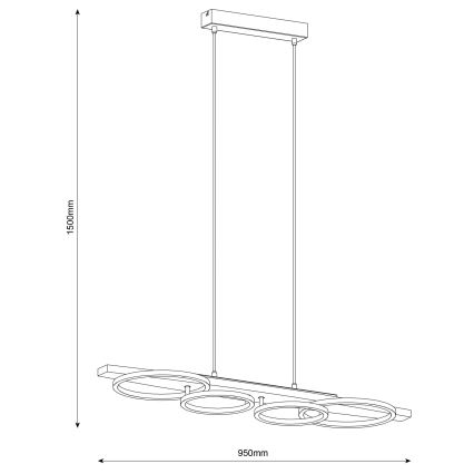 Suspension LED sur câble MELISA LED/35W/230V en pin