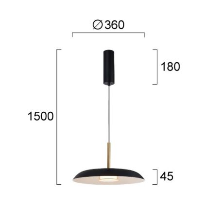 Suspension LED sur câble NUDO LED/11W/230V 3000/4000/6000K noire