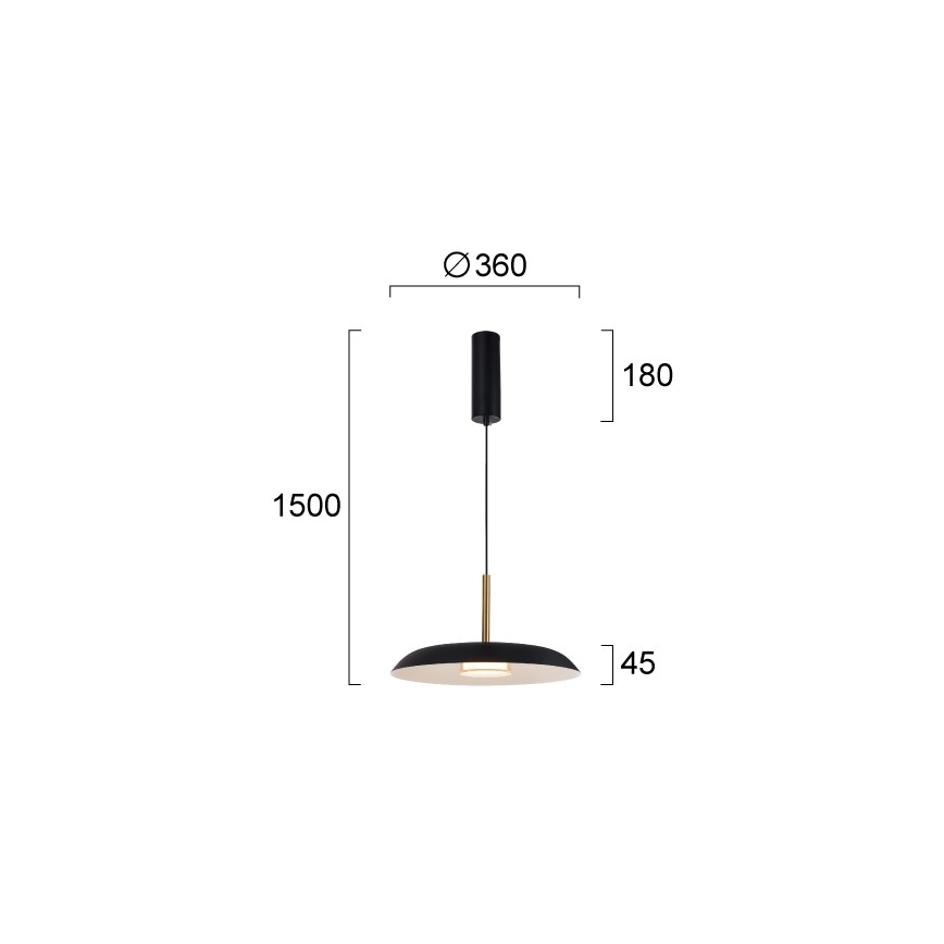 Suspension LED sur câble NUDO LED/11W/230V 3000/4000/6000K noire