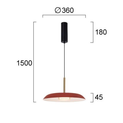 Suspension LED sur câble NUDO LED/11W/230V 3000/4000/6000K rouge