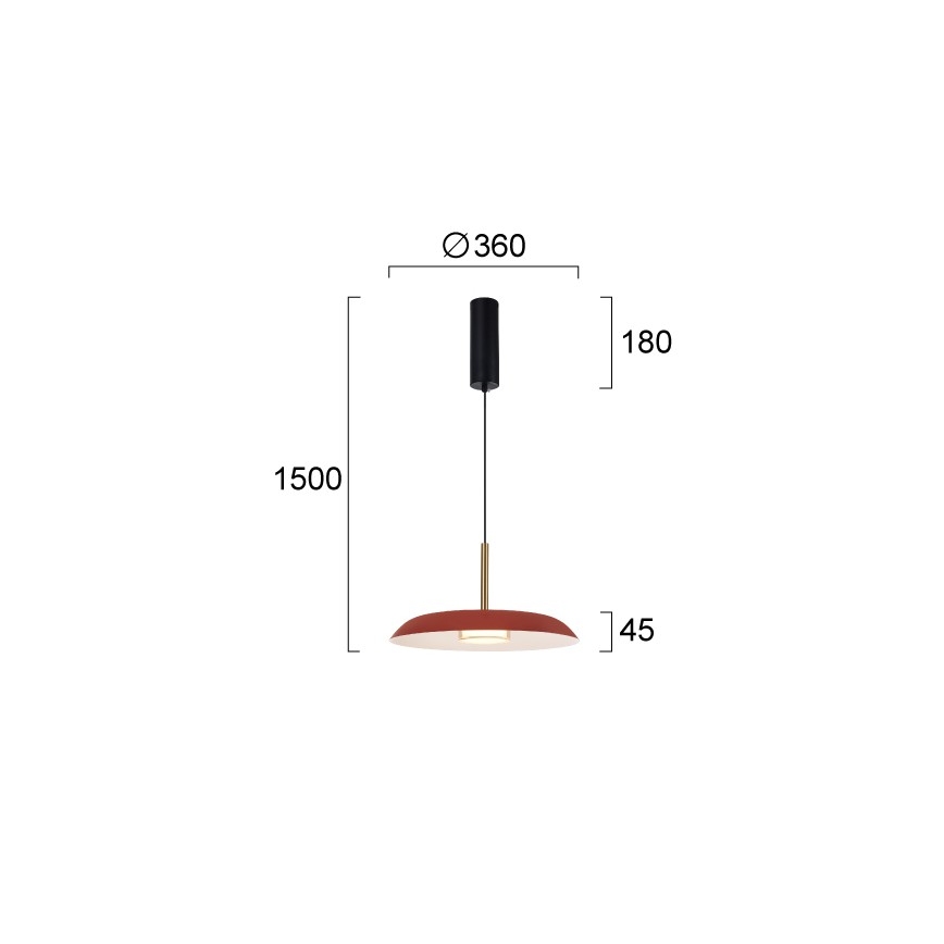 Suspension LED sur câble NUDO LED/11W/230V 3000/4000/6000K rouge
