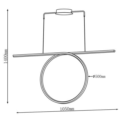 Suspension LED sur câble ODETTA LED/42W/230V 4000K noire