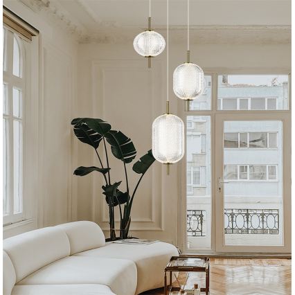 Suspension LED sur câble PELLUCID LED/20W/230V bronze/noir