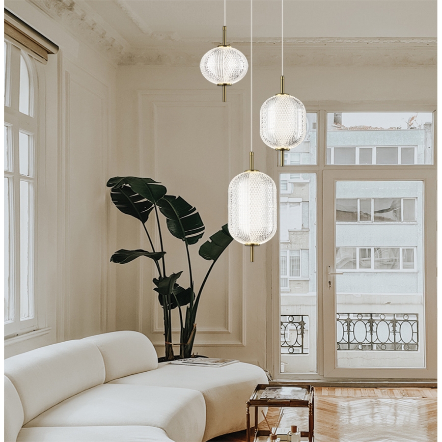 Suspension LED sur câble PELLUCID LED/20W/230V bronze/noir
