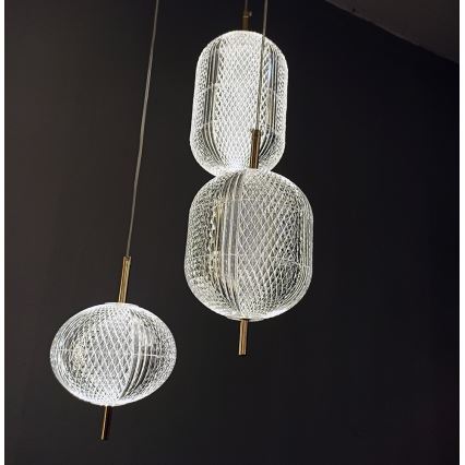 Suspension LED sur câble PELLUCID LED/20W/230V bronze/noir