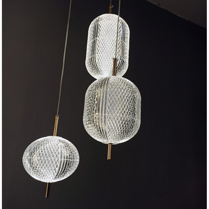 Suspension LED sur câble PELLUCID LED/20W/230V bronze/noir