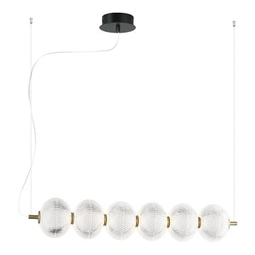 Suspension LED sur câble PELLUCID LED/23W/230V dorée/transparente