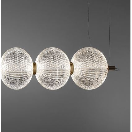 Suspension LED sur câble PELLUCID LED/23W/230V dorée/transparente