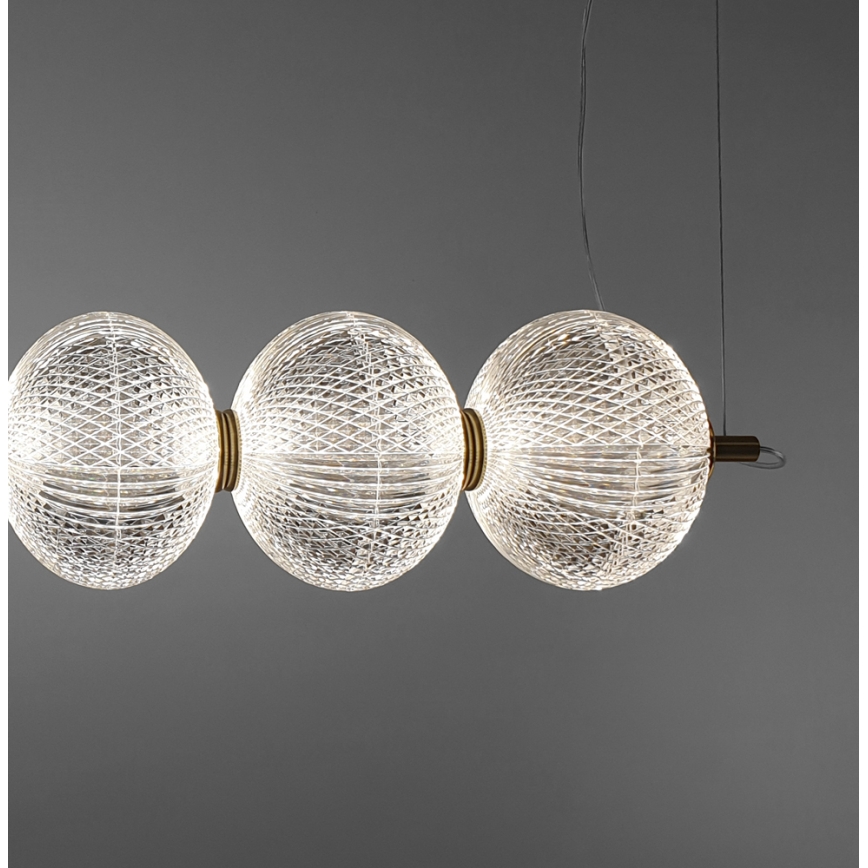 Suspension LED sur câble PELLUCID LED/23W/230V dorée/transparente